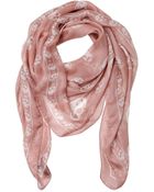Alexander McQueen Skull Printed Silk Chiffon Scarf - Lyst