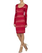 BCBGMAXAZRIA Tanya Scoop-Neck Lace Dress - Lyst