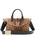 Chloé Baylee Medium Calf-Hair And Leather Tote - Lyst