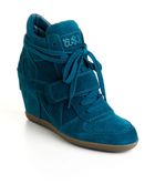 Ash Bowie Suede Wedge Sneakers - Lyst