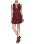 Free People Black Dove Crocheted-Lace Panel Dress - Lyst
