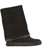 Casadei 90Mm Suede Chained Wedged Boots - Lyst