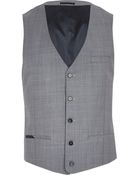 River Island Grey Single Breasted Waistcoat - Lyst