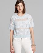 Rebecca Taylor Top Short Sleeve Patch Lace - Lyst