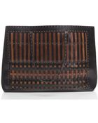 Fendi Preowned Woven Leather Shopper Tote Bag - Lyst