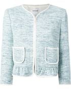 Armani Contrast Trim Bouclé Jacket - Lyst