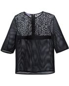 Emanuel Ungaro Perforated Lace Detail Top - Lyst