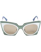 Fendi Cat-Eye Two Tone Acetate Sunglasses - Lyst