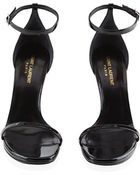 Saint Laurent Jane 80 Patent Ankle Strap Sandal - Lyst