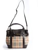 Burberry Brown Nova Check and Leather Trimmed Top Handle Bag - Lyst
