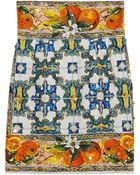 Dolce & Gabbana Embellished Printed Jacquard Mini Skirt - Lyst