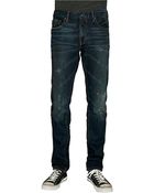 Paige Federal Distressed Straight Leg Jeans - Lyst