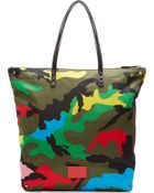 Valentino Olive Multicolored Camo Tote - Lyst