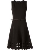 Oscar de la Renta Scalloped Neck Dress - Lyst