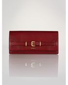 Lauren by Ralph Lauren Leather Buckled-Strap Wallet - Lyst