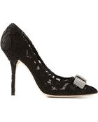 Dolce & Gabbana Floral Lace Pump - Lyst