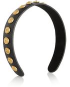 Valentino Embellished Textured-Leather Headband - Lyst