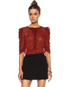 Etoile Isabel Marant Caja Striped Viscose Blouse - Lyst
