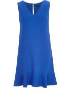 River Island Blue V Neck Drop Waist Dress - Lyst