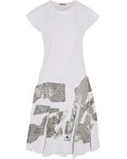 Bottega Veneta Metallic Lace-Appliquéd Wool-Jacquard Dress - Lyst