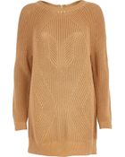 River Island Geometric Rib Studded Sweater Dress - Lyst