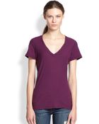 James Perse Cotton V-Neck Tee - Lyst
