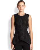 Yigal Azrouel Embroidered Tulle Peplum Top - Lyst
