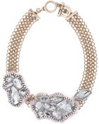 Sam Edelman Gold Tone And Stone Cluster Collar Necklace - Lyst