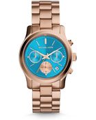 Michael Kors Runway Rose Gold-Tone Watch - Lyst