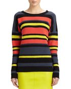 Jason Wu Striped Crochet Sweater - Lyst