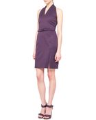 Akris Punto Jacquard V-Neck Halter Sheath Dress - Lyst