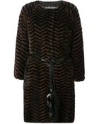 Liska Belted Fur Coat - Lyst
