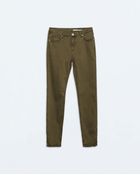 Zara Skinny Trousers With Zips - Lyst