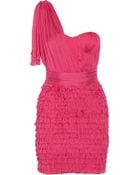 Matthew Williamson One-Shoulder Draped Silk-Chiffon Mini Dress - Lyst
