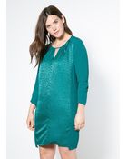 Violeta By Mango Leopard Satin Panel Dress - Lyst