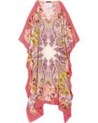 Etro Printed Silk-Chiffon Kaftan - Lyst