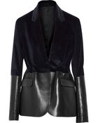 Acne Studios Fawn Leather-Paneled Corduroy Blazer - Lyst