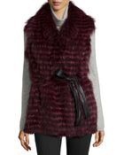Gorski White Cross Fox Fur Belted Vest - Lyst