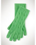 Polo Ralph Lauren Cable-Knit Cashmere Gloves - Lyst