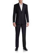 Saks Fifth Avenue Black Classic Pinstripe Wool Suit - Lyst