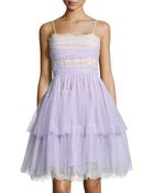 RED Valentino Tiered Lace & Tulle Cocktail Dress - Lyst