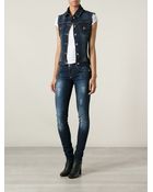 Philipp Plein Sleeveless Denim Jacket - Lyst