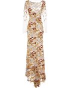 Blumarine Techno Rose Embroidered Evening Dress - Lyst