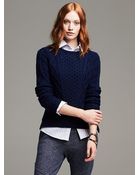 Banana Republic Vented Cable-Knit Pullover - Lyst