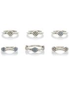 River Island Silver Tone Encrusted Rings Pack - Lyst