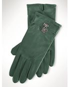 Lauren by Ralph Lauren Lock Leather Gloves - Lyst