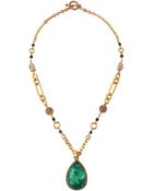 Stephen Dweck Long Bronze Malachite/Crystal Pear Pendant Necklace - Lyst