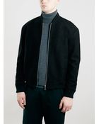 LAC Bk Textured Wool Mix Bomber Jacket - Lyst
