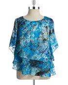 Alex Evenings Plus Tiered Blouse - Lyst