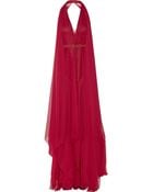 Donna Karan New York Belted Silk-Chiffon Gown - Lyst